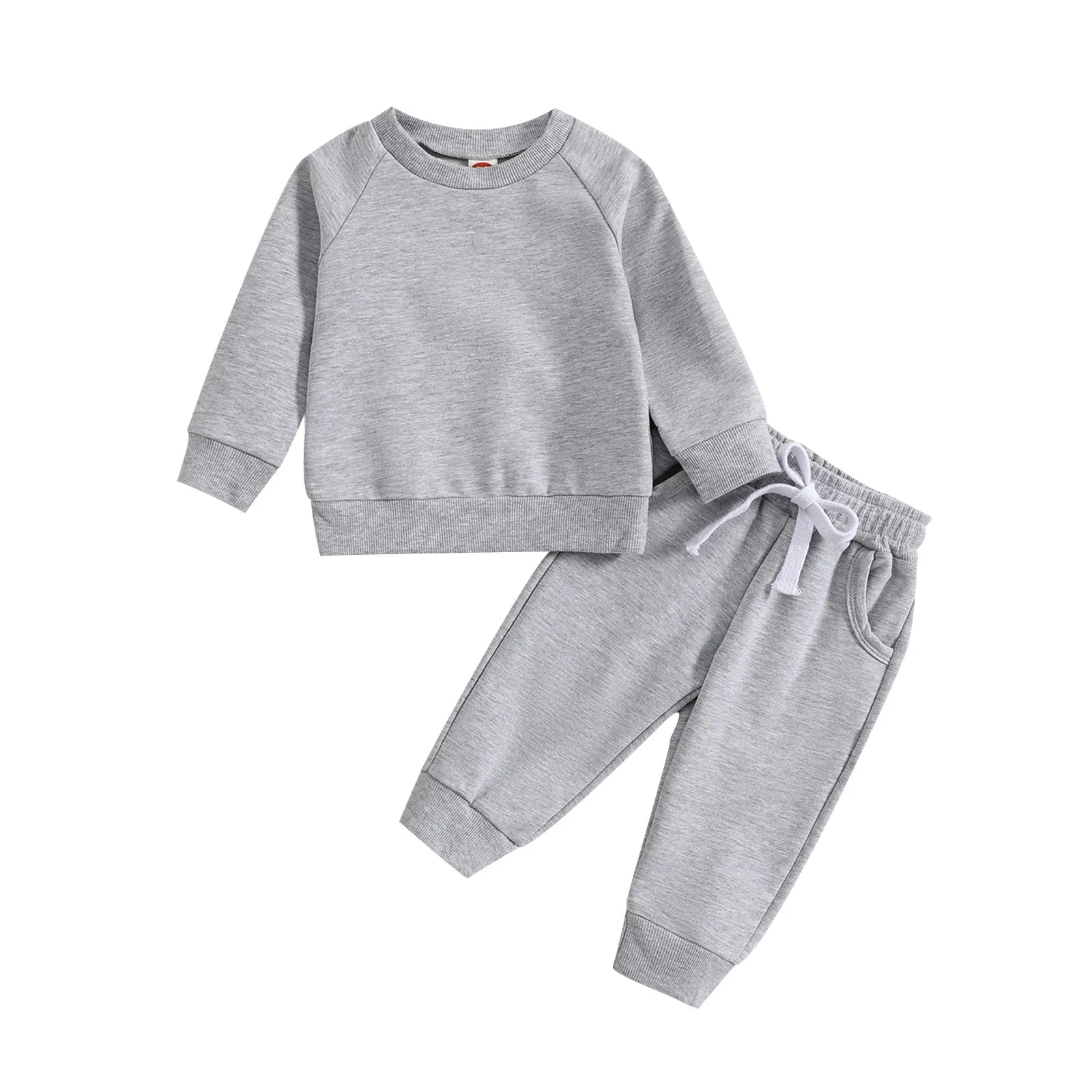 2 Pieces Set Baby Kid Boys Solid Color Tops And Pants Wholesale 231130153