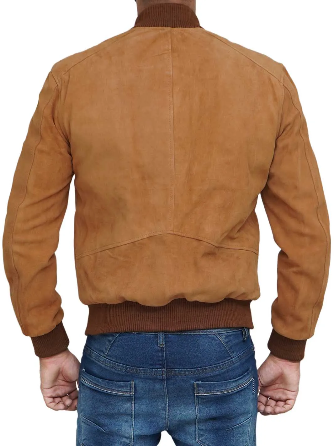 Adamsville Mens  Brown Bomber Suede Jacket