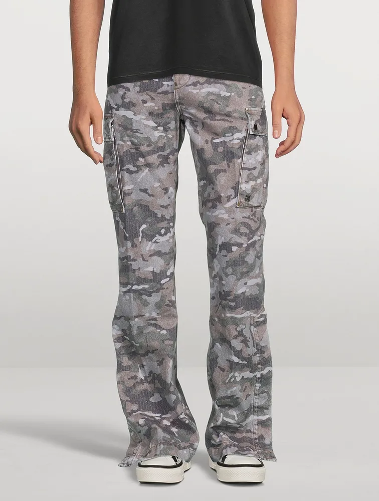 AMIRI M65 M65 Camo Cargo Kick Flare Jeans