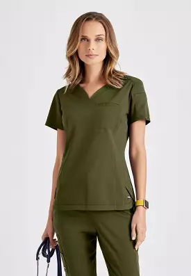 Barco Grey's Anatomy +SpandexStretch GRST136 Capri V-Neck Tuck In Top