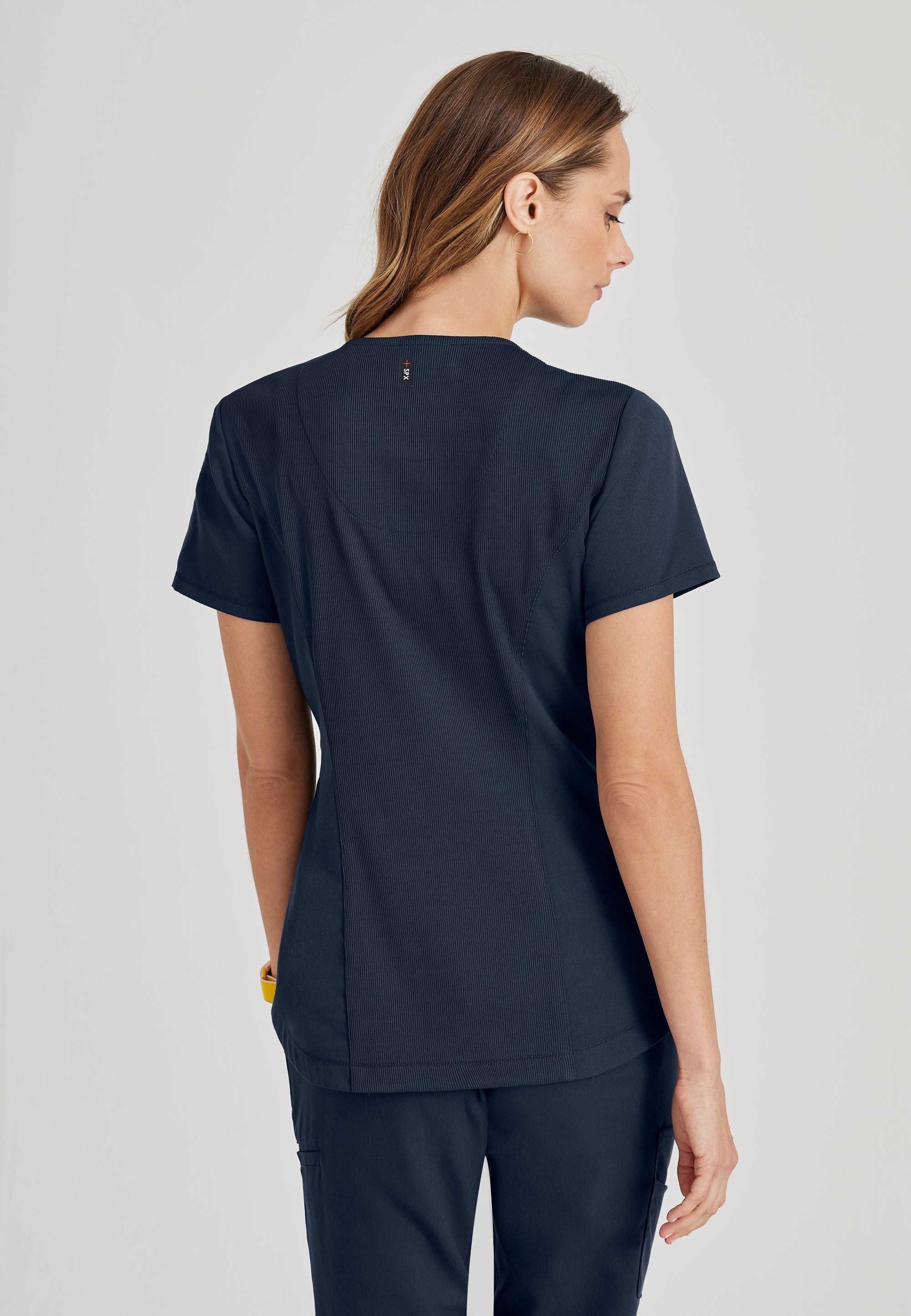 Barco Grey's Anatomy +SpandexStretch GRST136 Capri V-Neck Tuck In Top