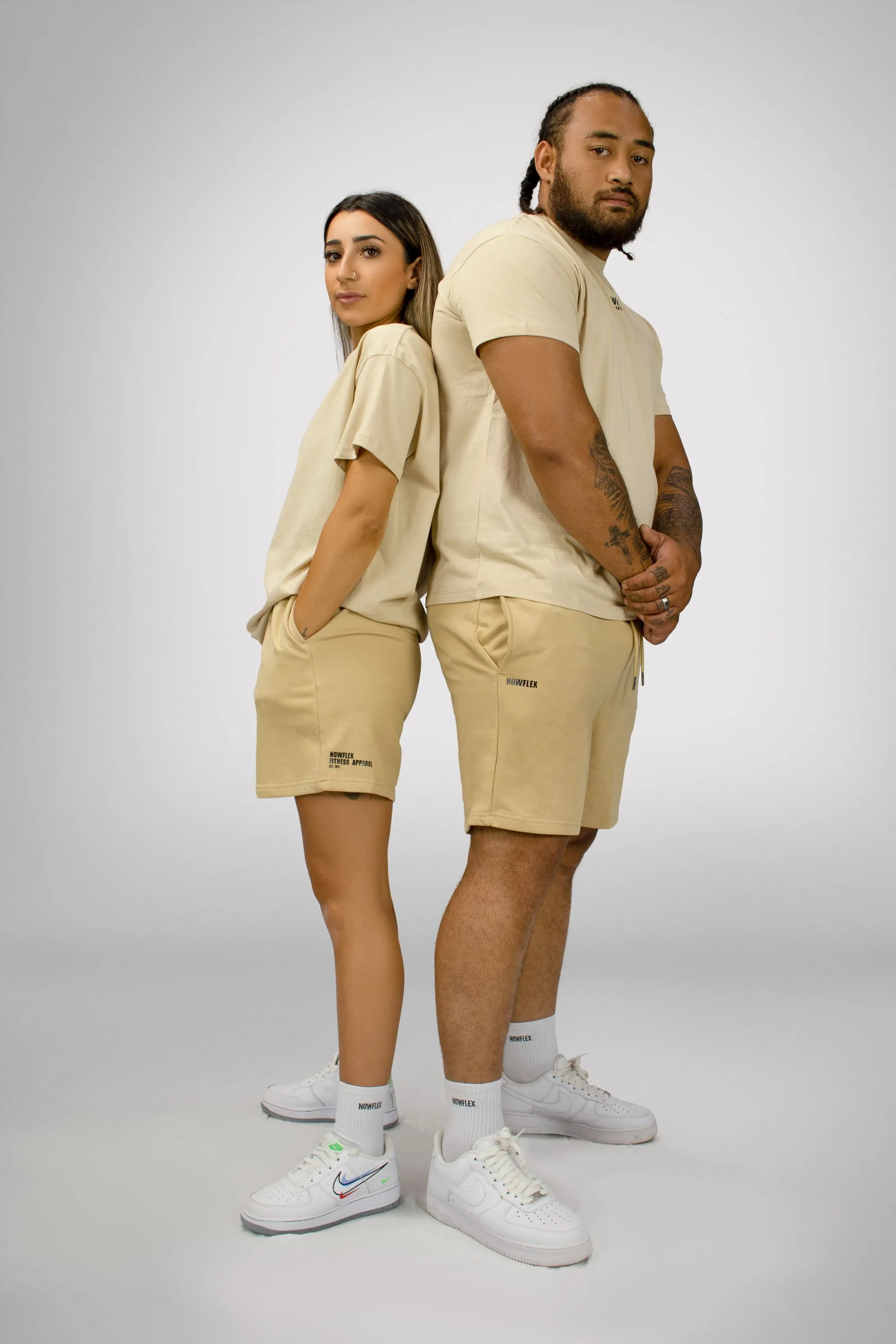 Basics Unisex Long Shorts - Beige