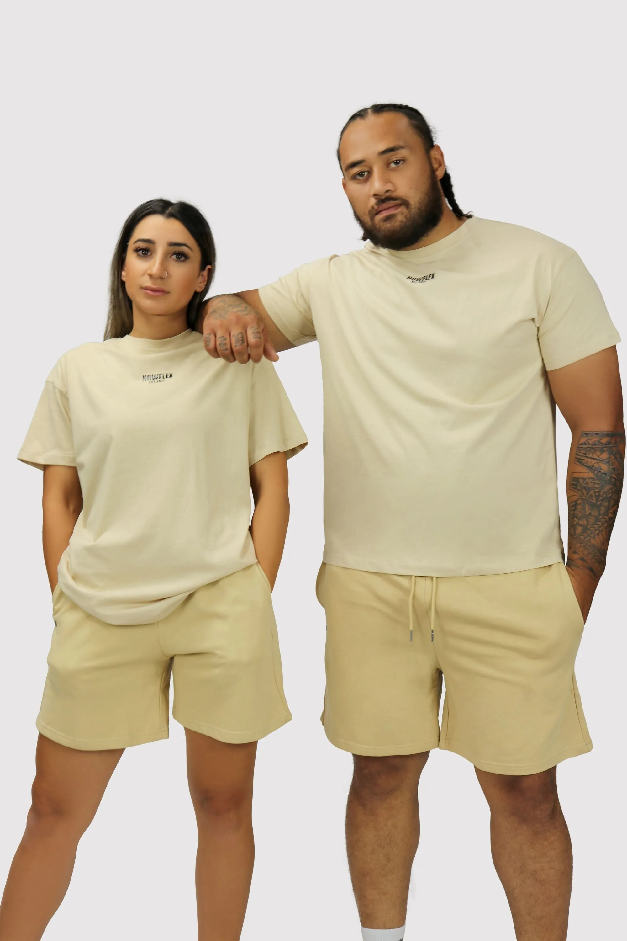 Basics Unisex Long Shorts - Beige