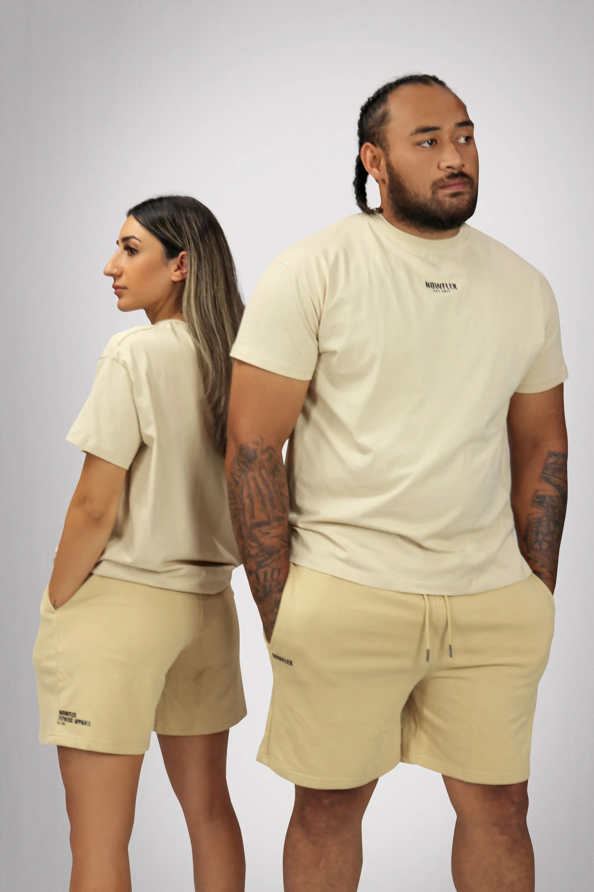 Basics Unisex Long Shorts - Beige