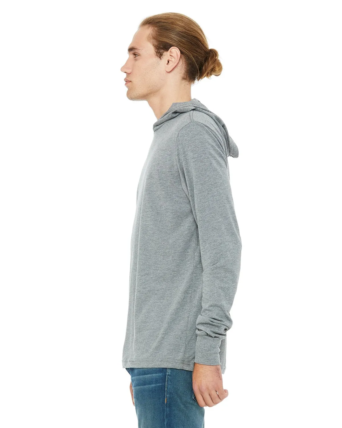 Bella + Canvas Unisex Jersey Long Sleeve Hoodie 3512 Grey Triblend