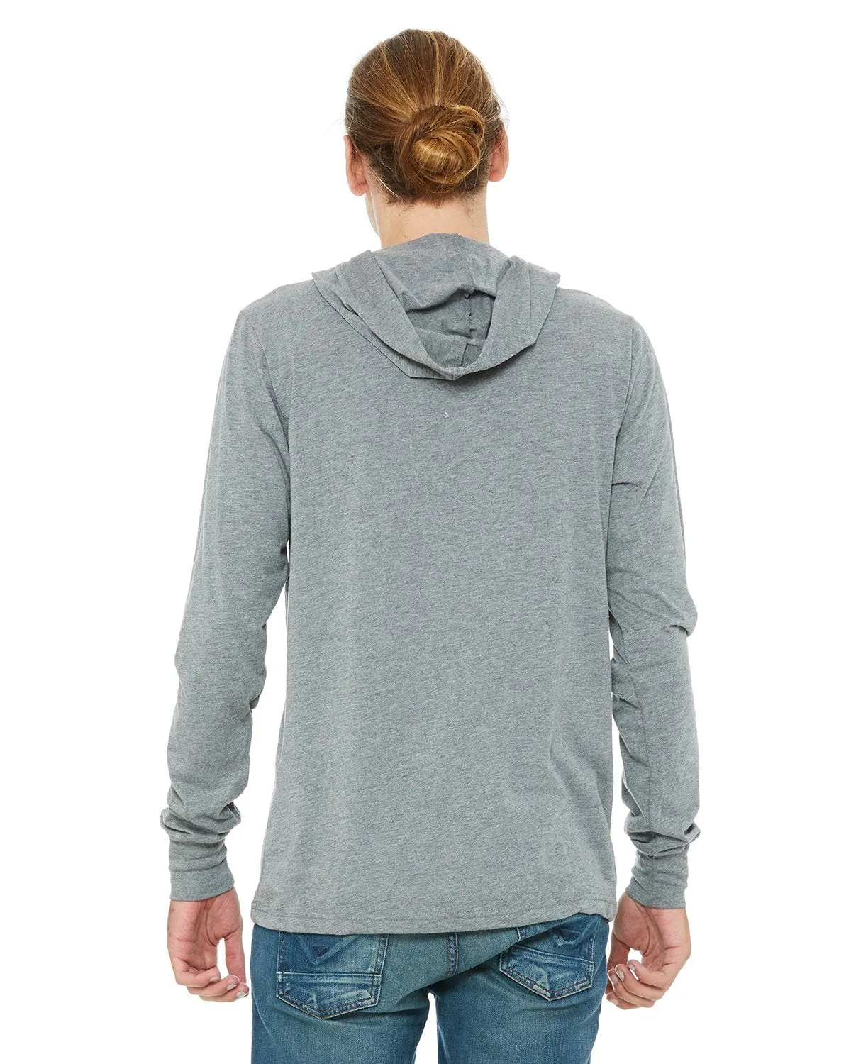 Bella + Canvas Unisex Jersey Long Sleeve Hoodie 3512 Grey Triblend