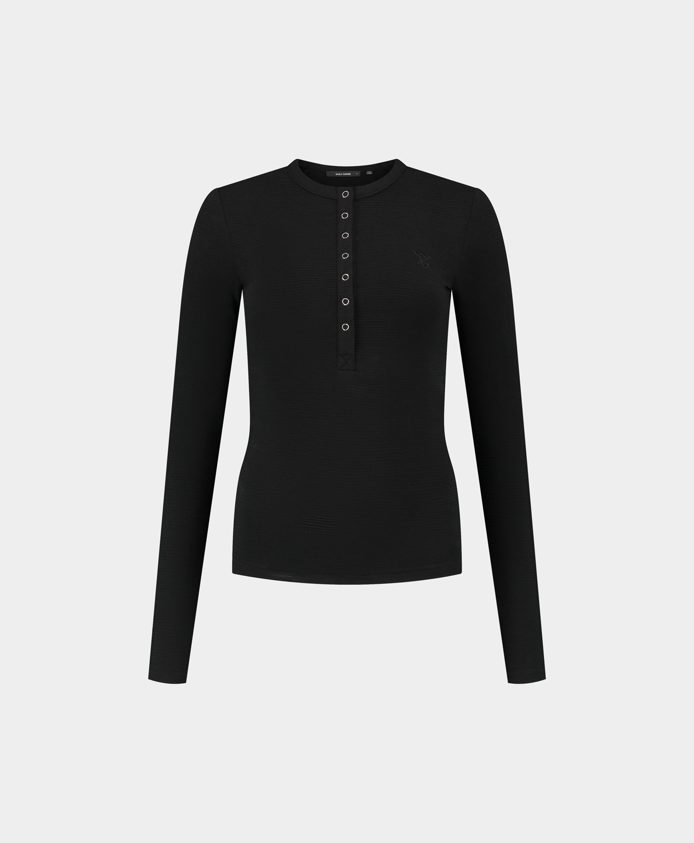 Black Denise Button Longsleeve