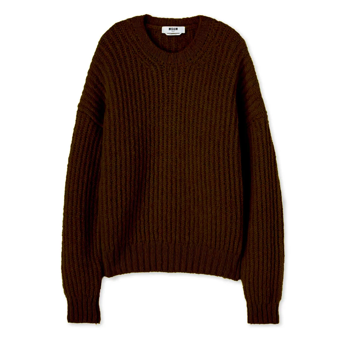 Blended wool crewneck sweater Warm Winter Brown