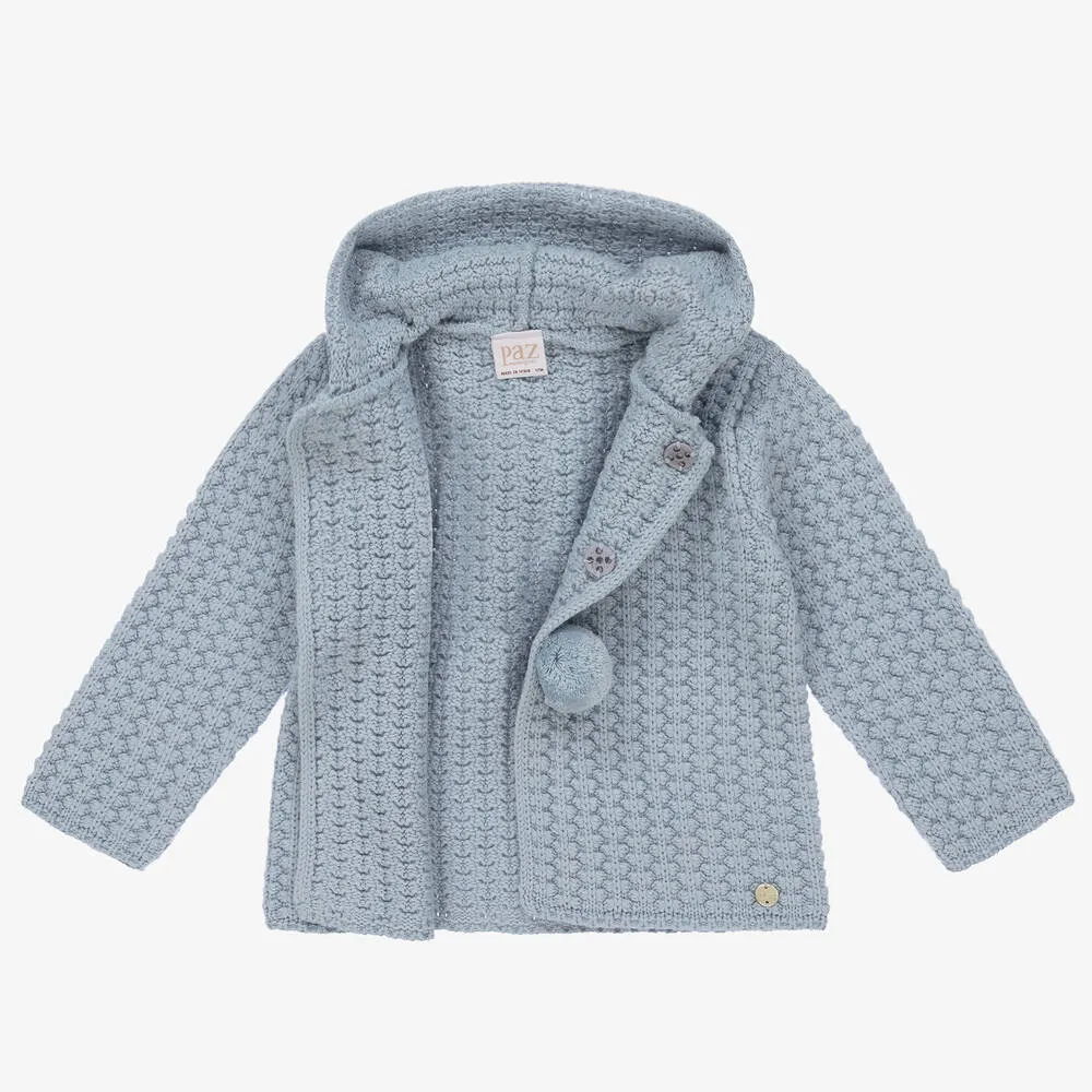 Blue Knitted Pram Coat