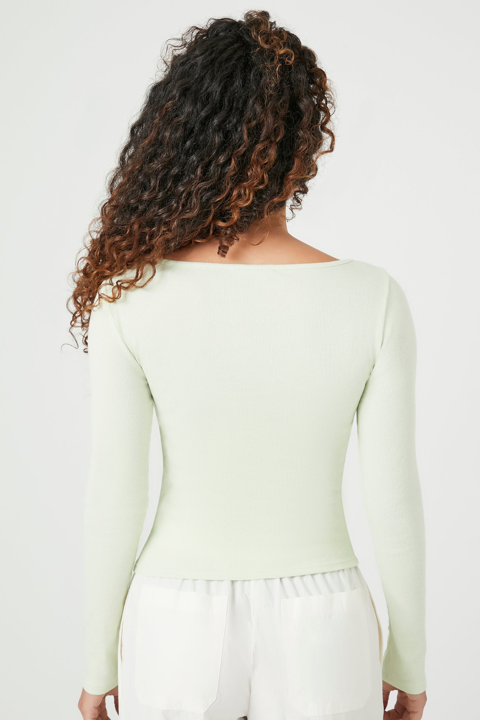 Boat Neck Long-Sleeve Top