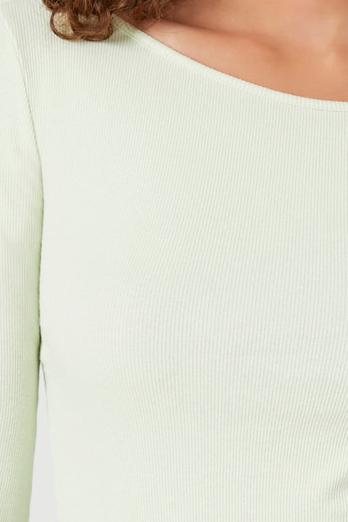 Boat Neck Long-Sleeve Top