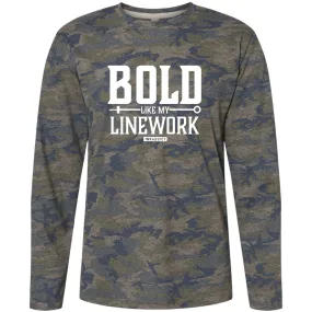 Bold Like My Line Work Unisex Camo Long Sleeve Tee