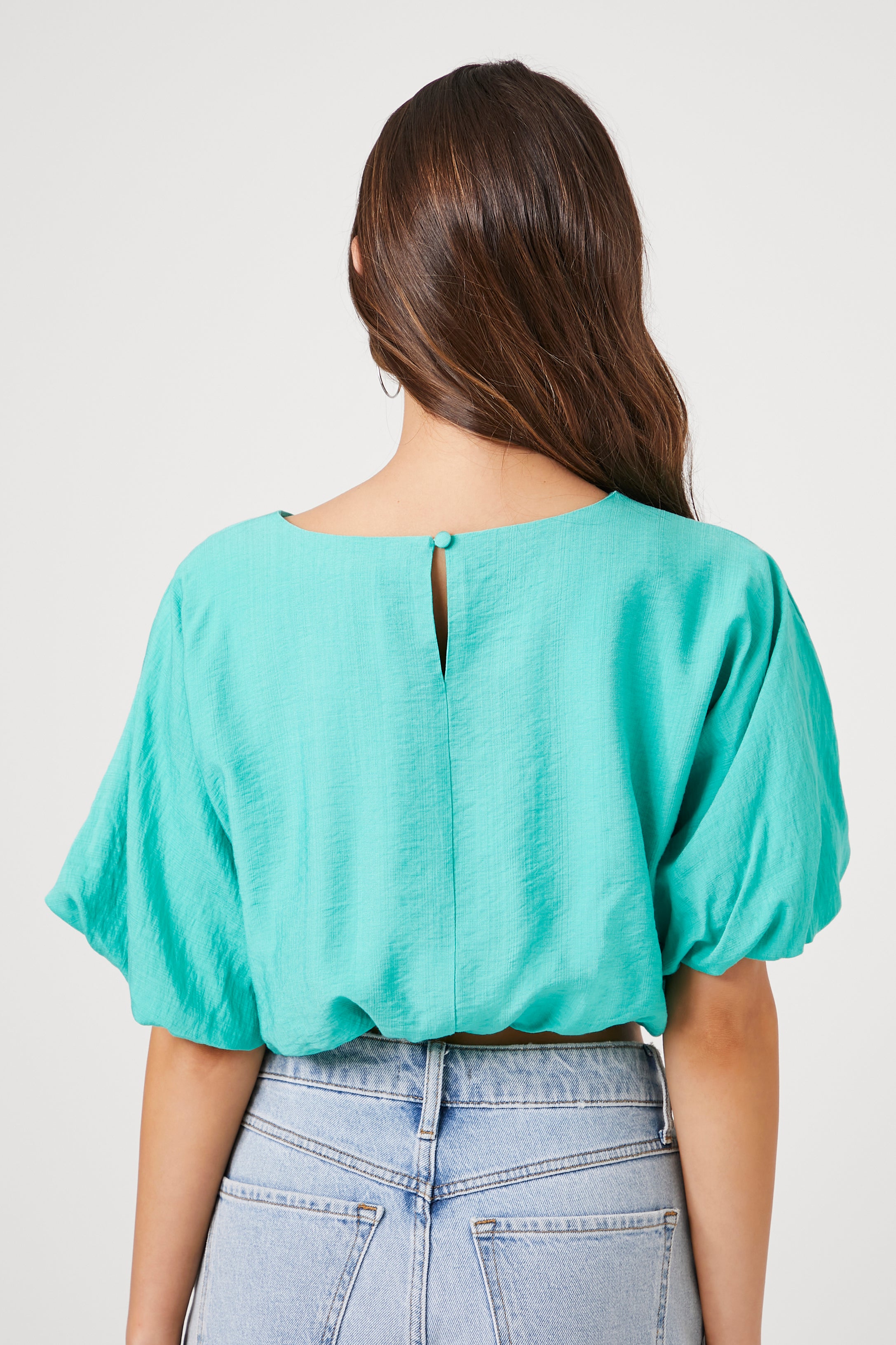 Bubble-Hem Crop Top