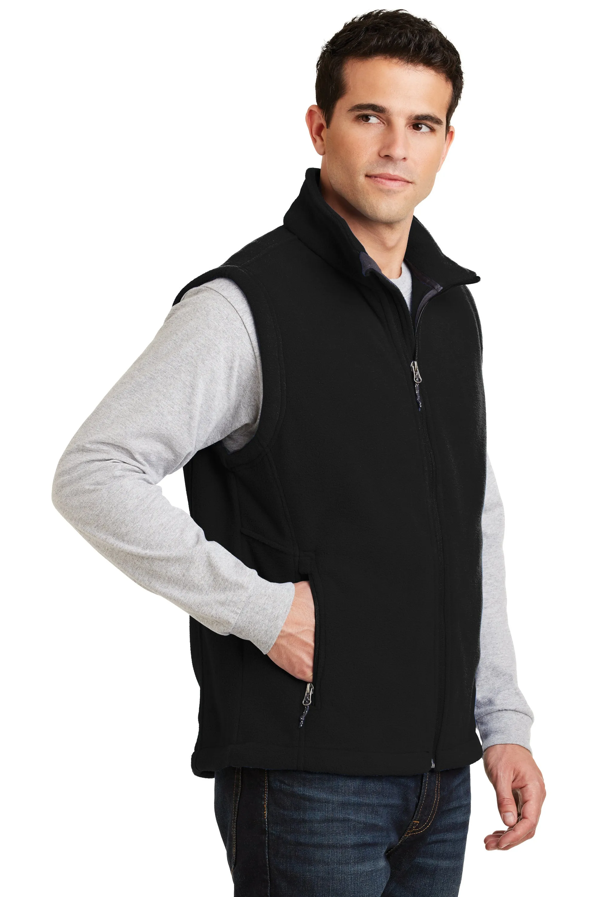 Custom Embroidery on Fleece Vest - Includes one 4in x 4in Embroidery - No Setup - No Minimums