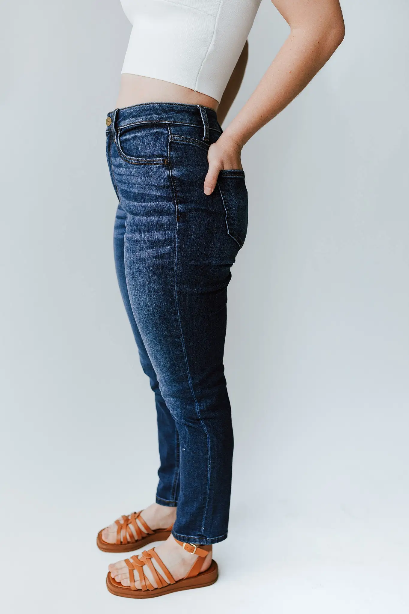 Denim: Zamora Mom Jean in Dark Blue