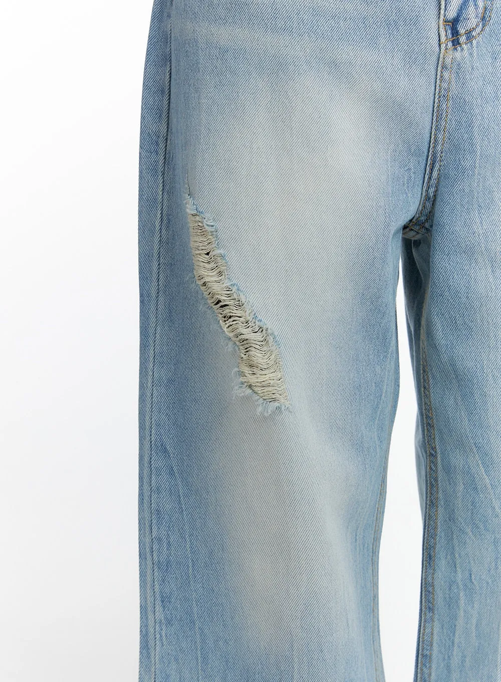 Distressed Wide-leg Jeans CF419