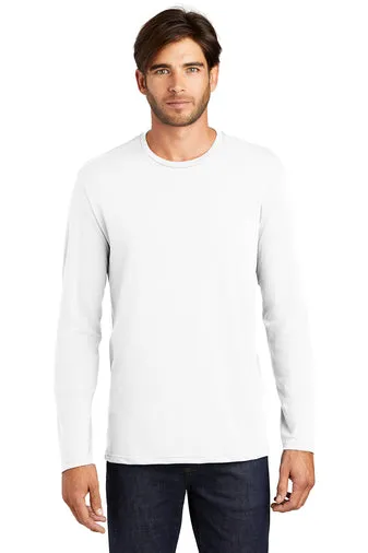 District Perfect Weight Long Sleeve Unisex Tee - Bright White