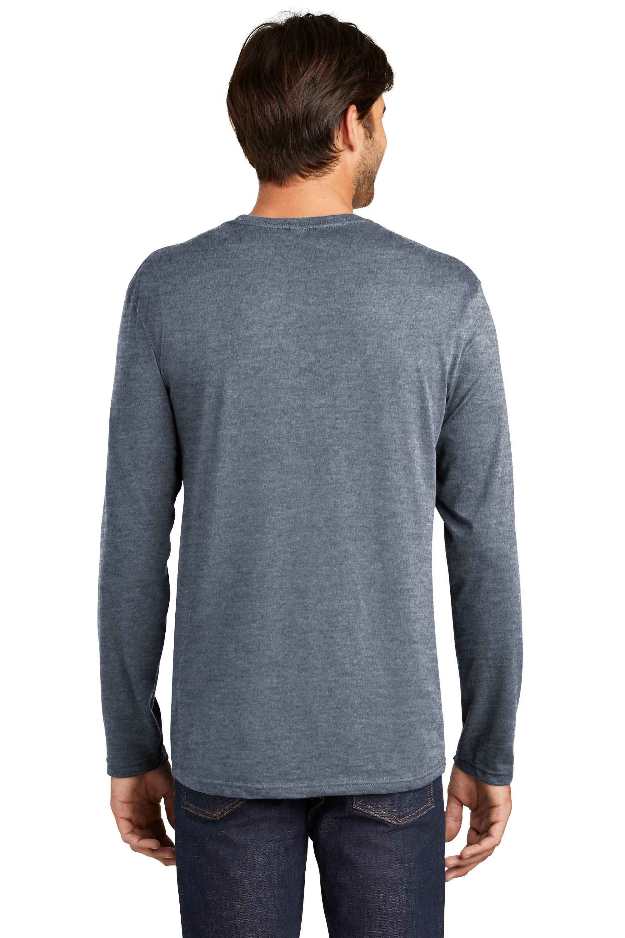 District Perfect Weight Long Sleeve Unisex Tee - Heathered Navy