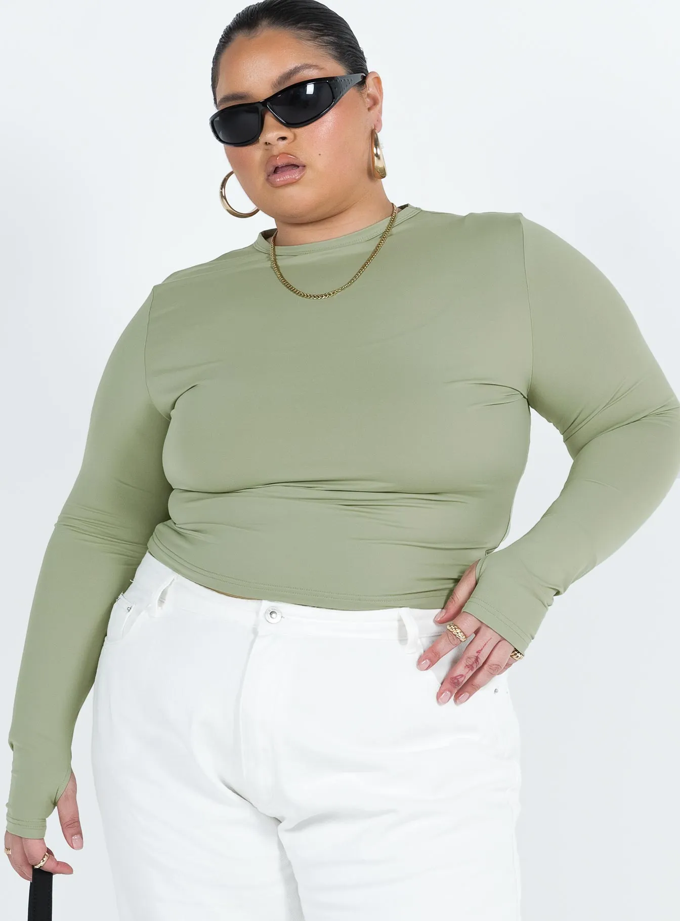 Farro  Long Sleeve Top Sage Curve