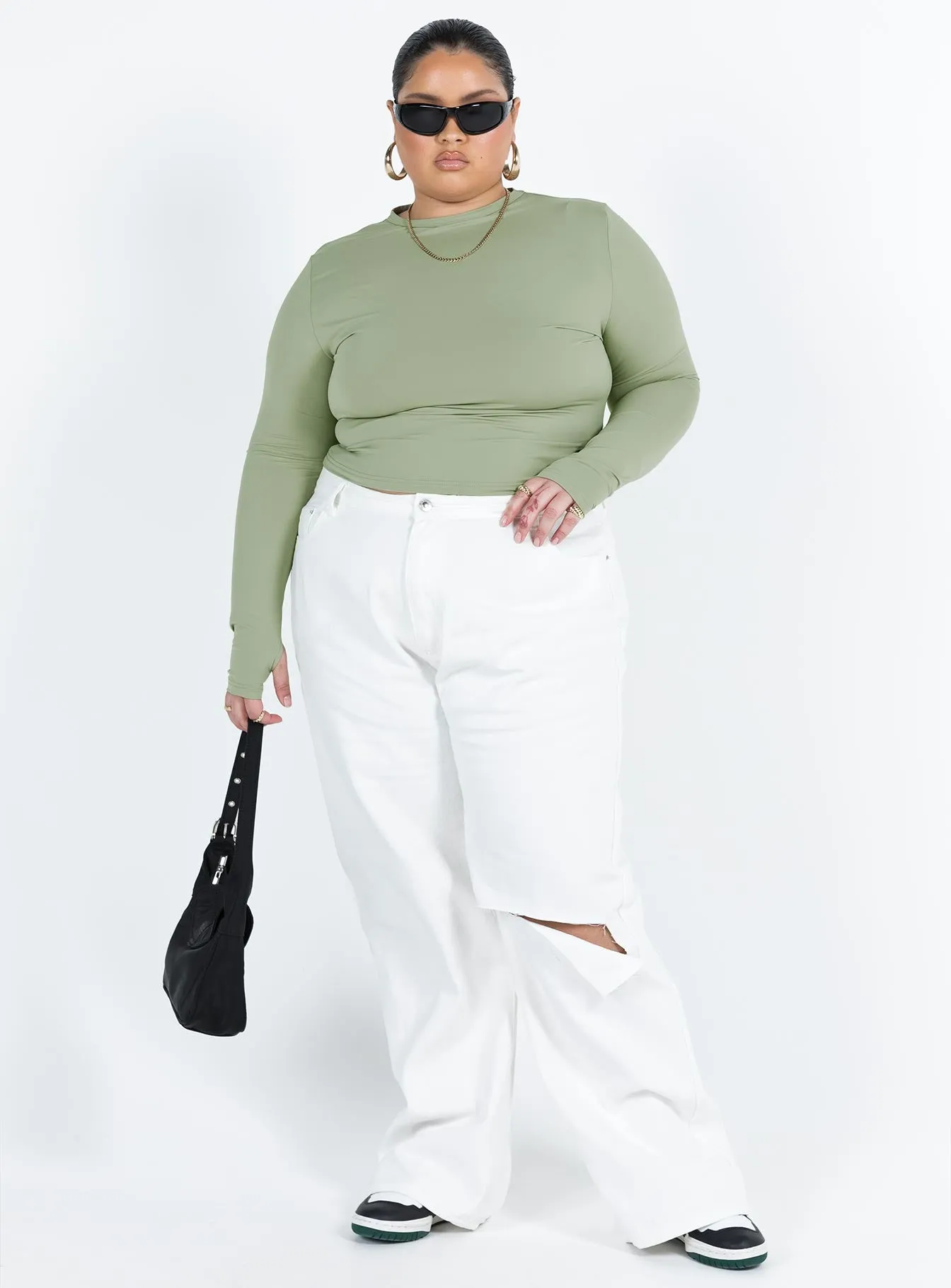 Farro  Long Sleeve Top Sage Curve