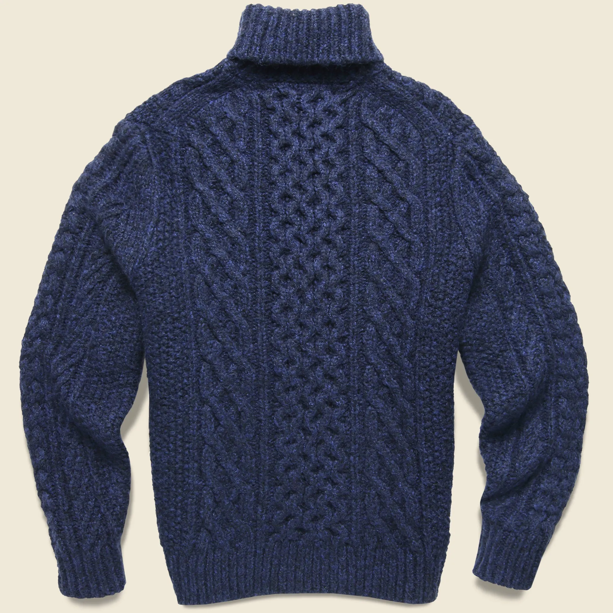 Fisherman Cable Turtleneck - Navy