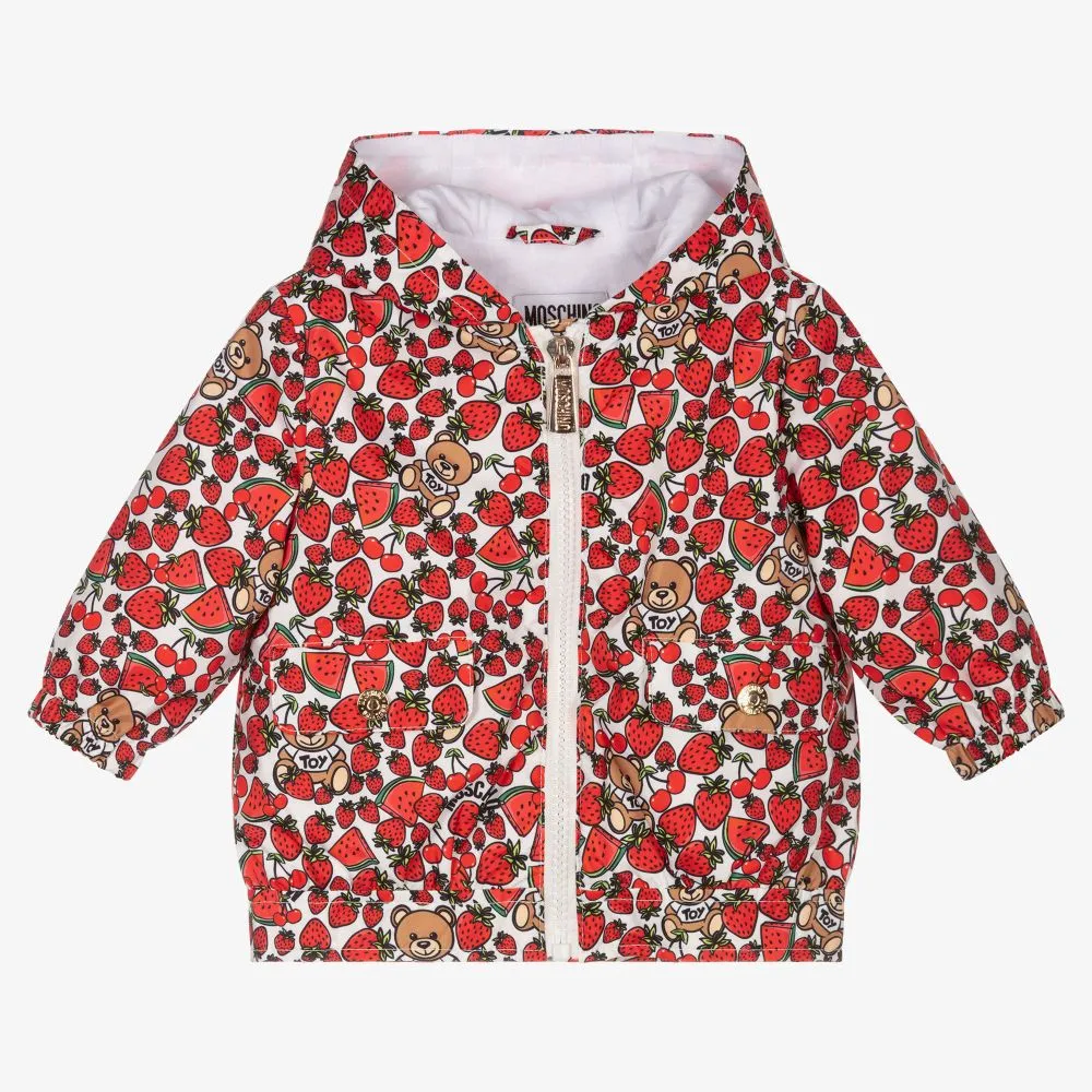 Girls Strawberry Print Coat