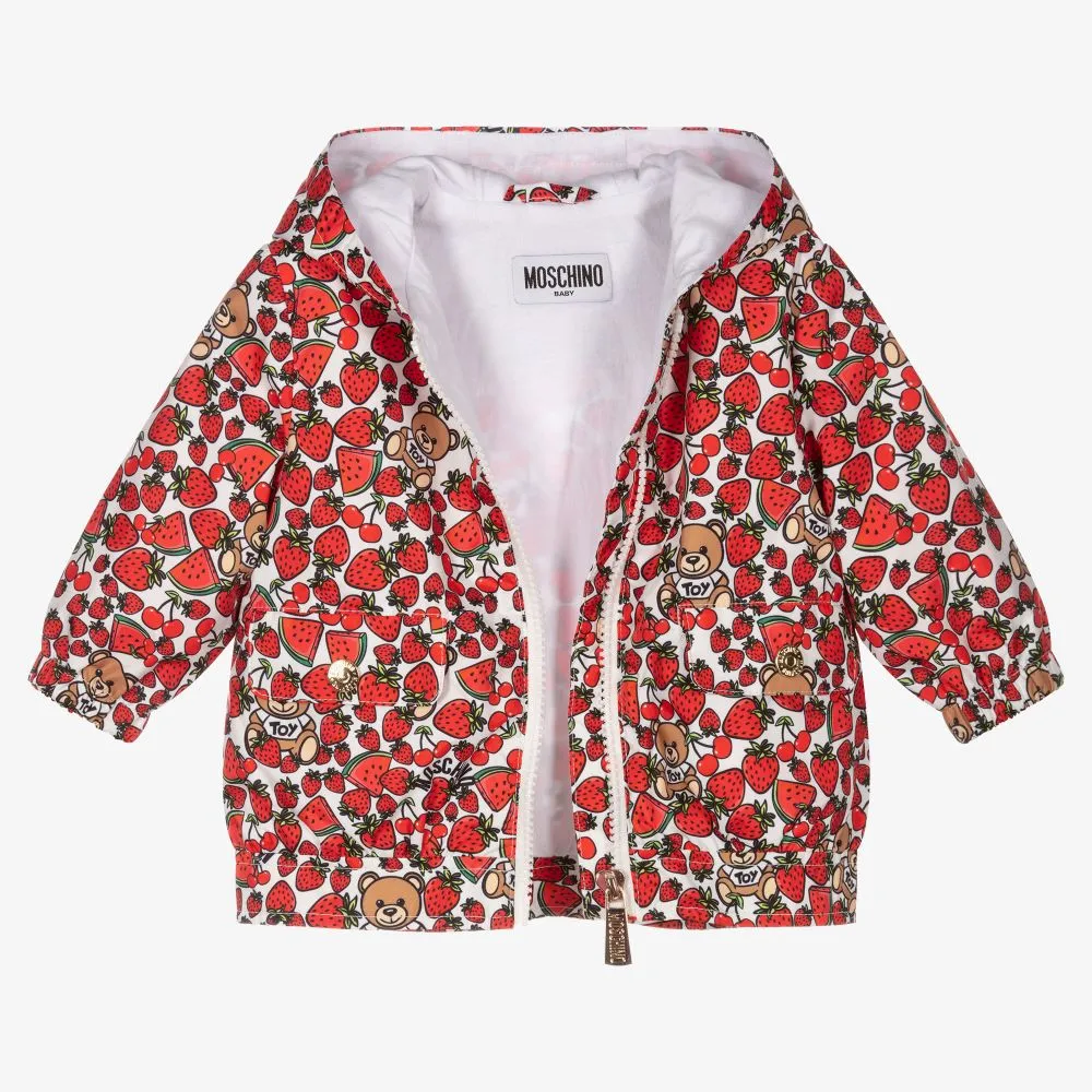 Girls Strawberry Print Coat