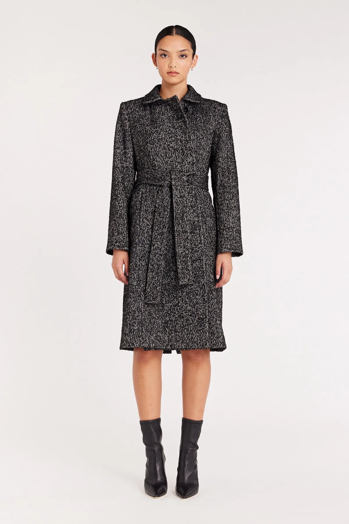 Greta Coat - Black/Ivory