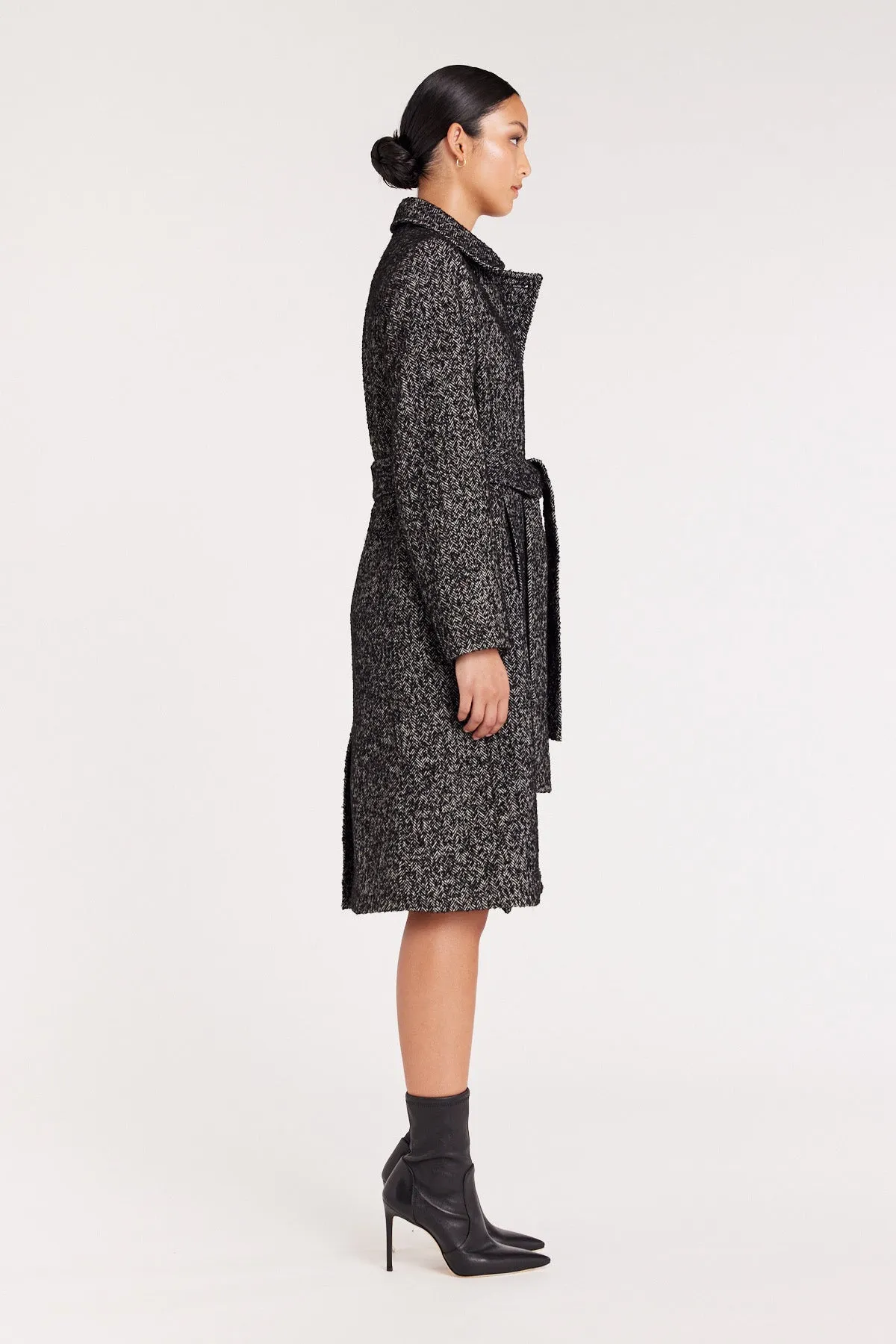 Greta Coat - Black/Ivory