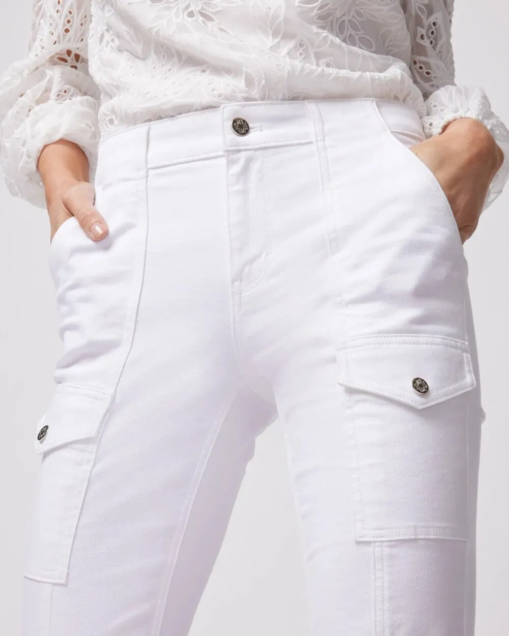 High-Rise Cargo Skinny Flare Jeans