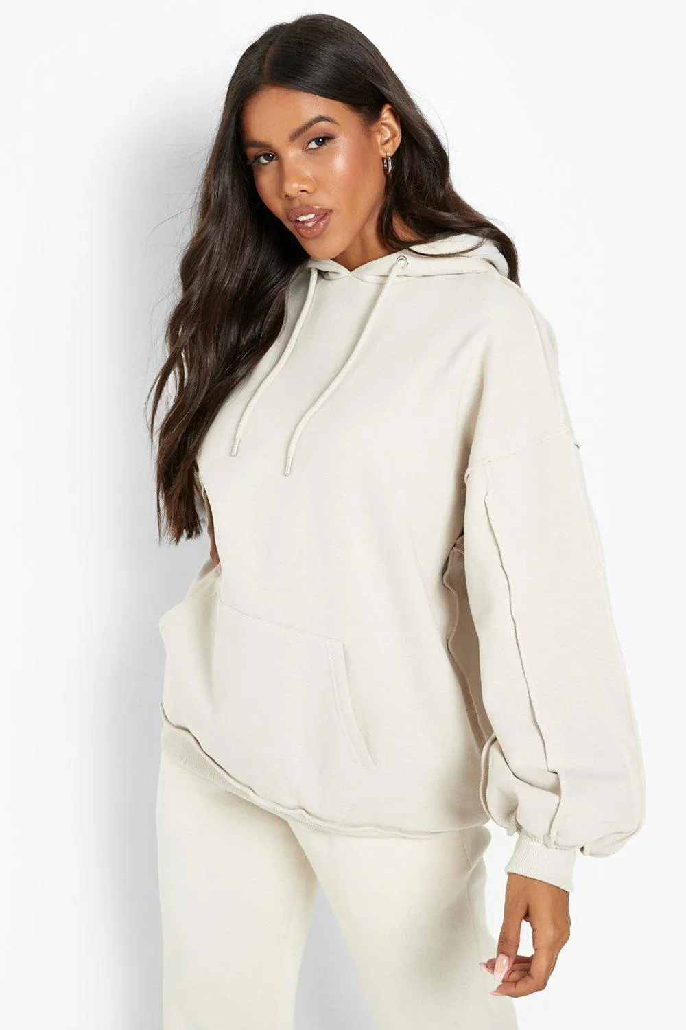 Hoodies & Sweatshirts | Exposed Seam Detail Hoodie | boohoo