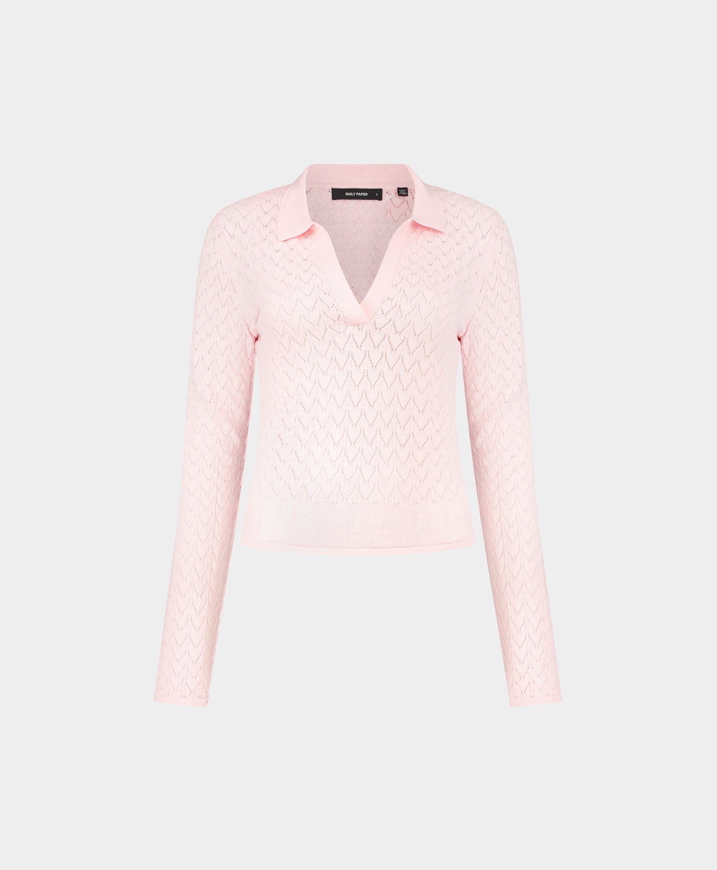 Ice Pink Ada Knit Longsleeve Polo