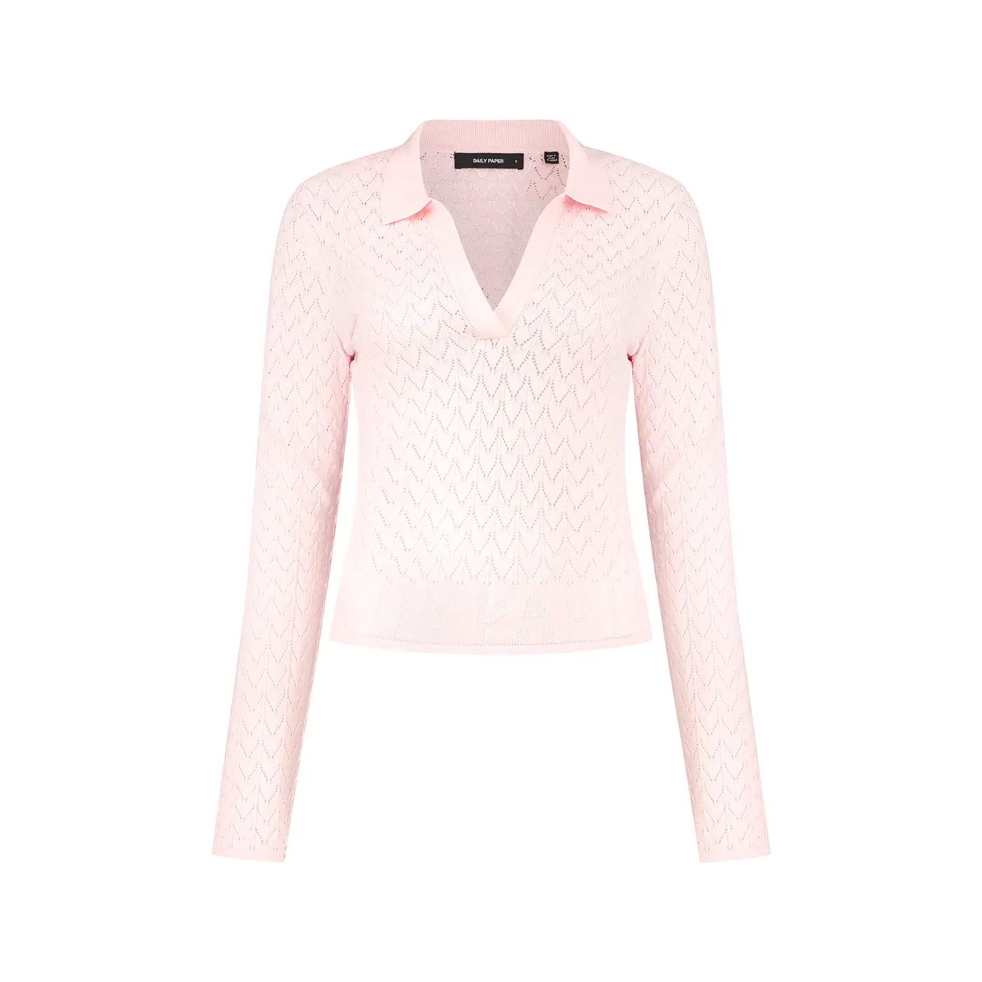 Ice Pink Ada Knit Longsleeve Polo