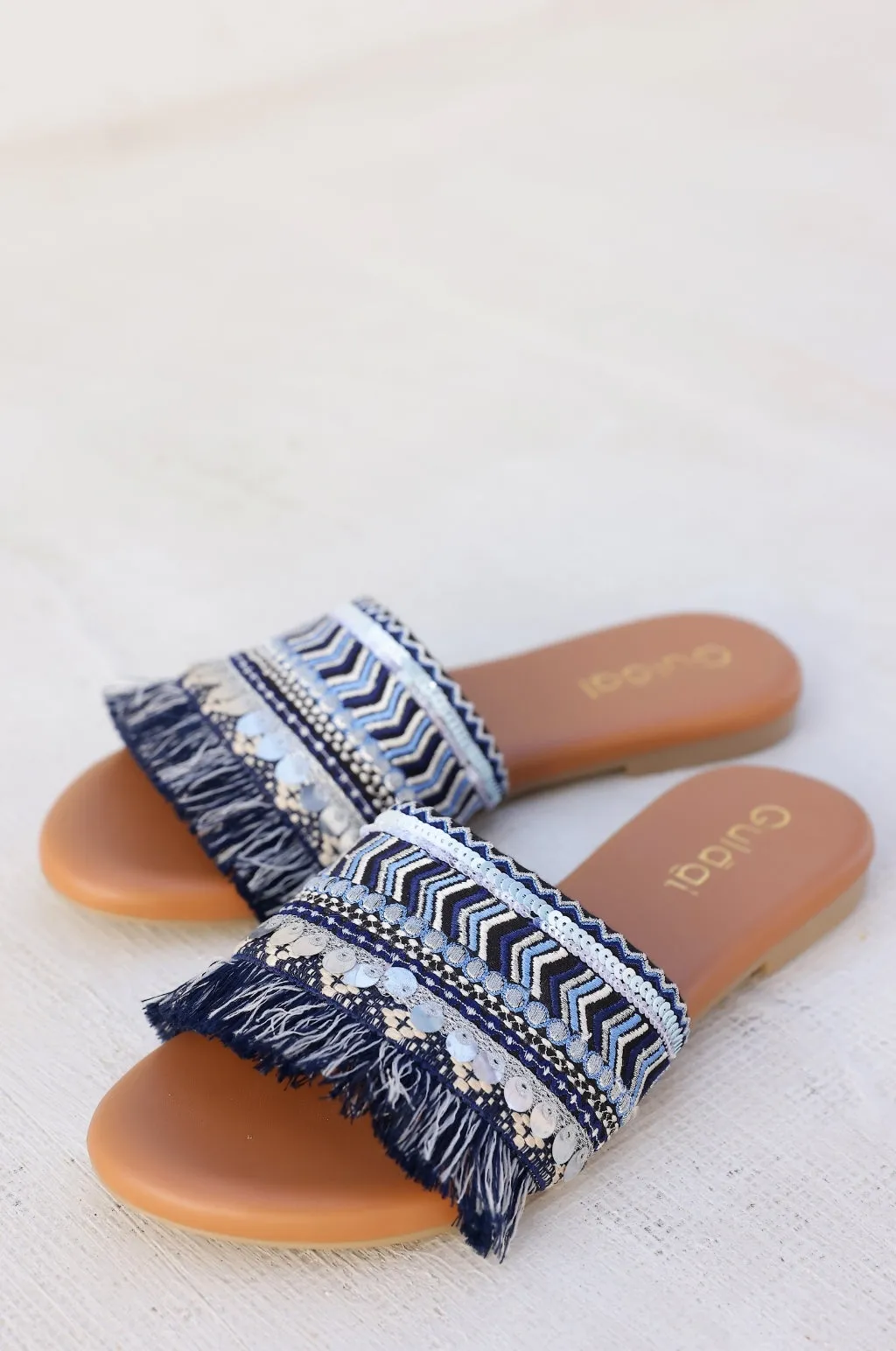 Indigo Embroidered Flats (Limited Stock)