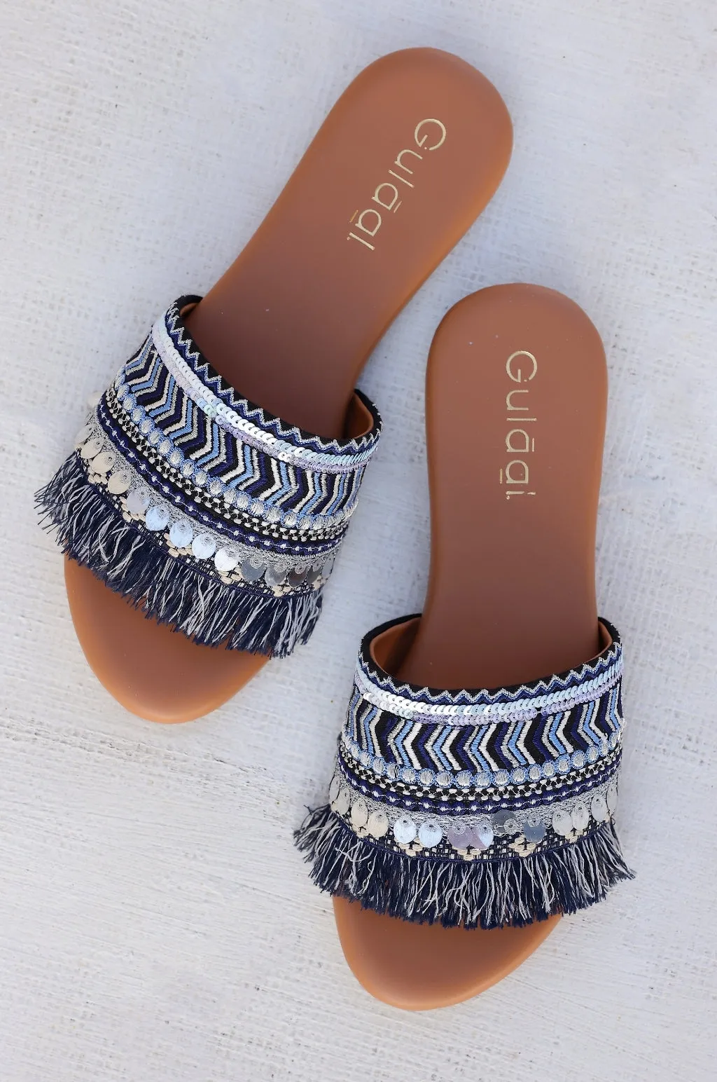 Indigo Embroidered Flats (Limited Stock)