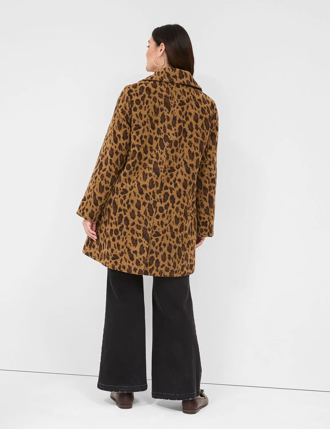 Jacquard Leopard Print Coat