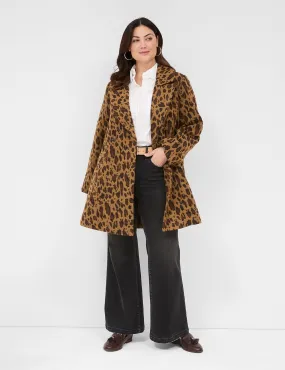 Jacquard Leopard Print Coat