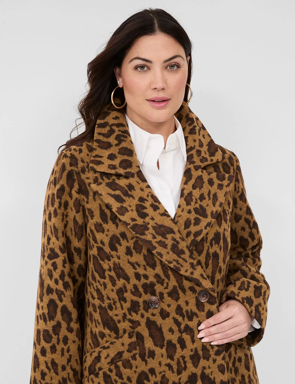 Jacquard Leopard Print Coat