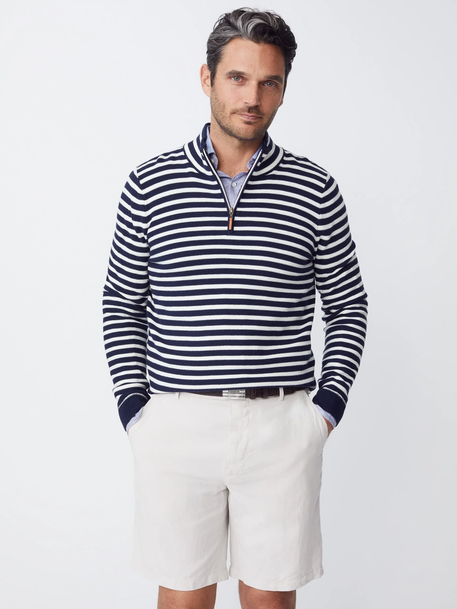 Kendall 1/4 Zip Sweater in Stripe