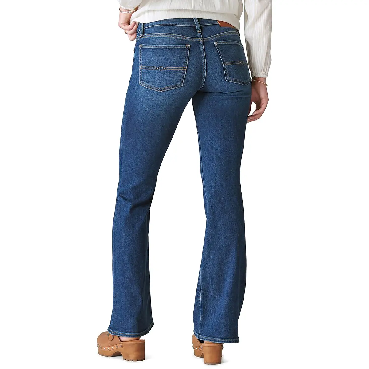 Lucky Brand Womens Mid-Rise Dark Wash Flare Jeans