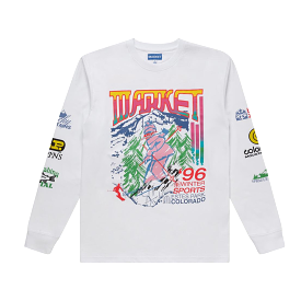 Market Below Zero Longsleeve T-shirt (White)