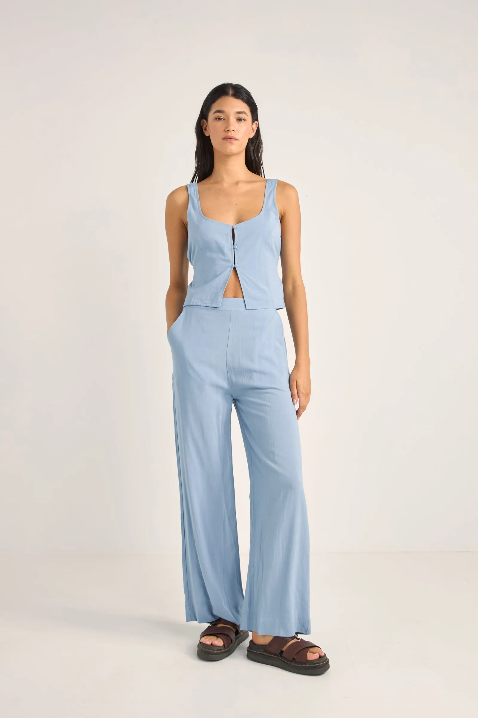 Maya Wide Leg Pant Cornflower