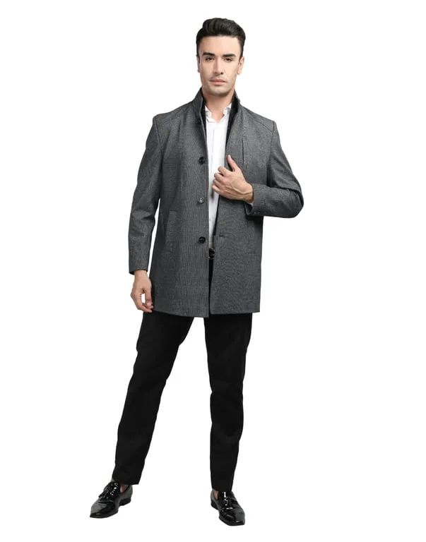 Men Coat Steel Color