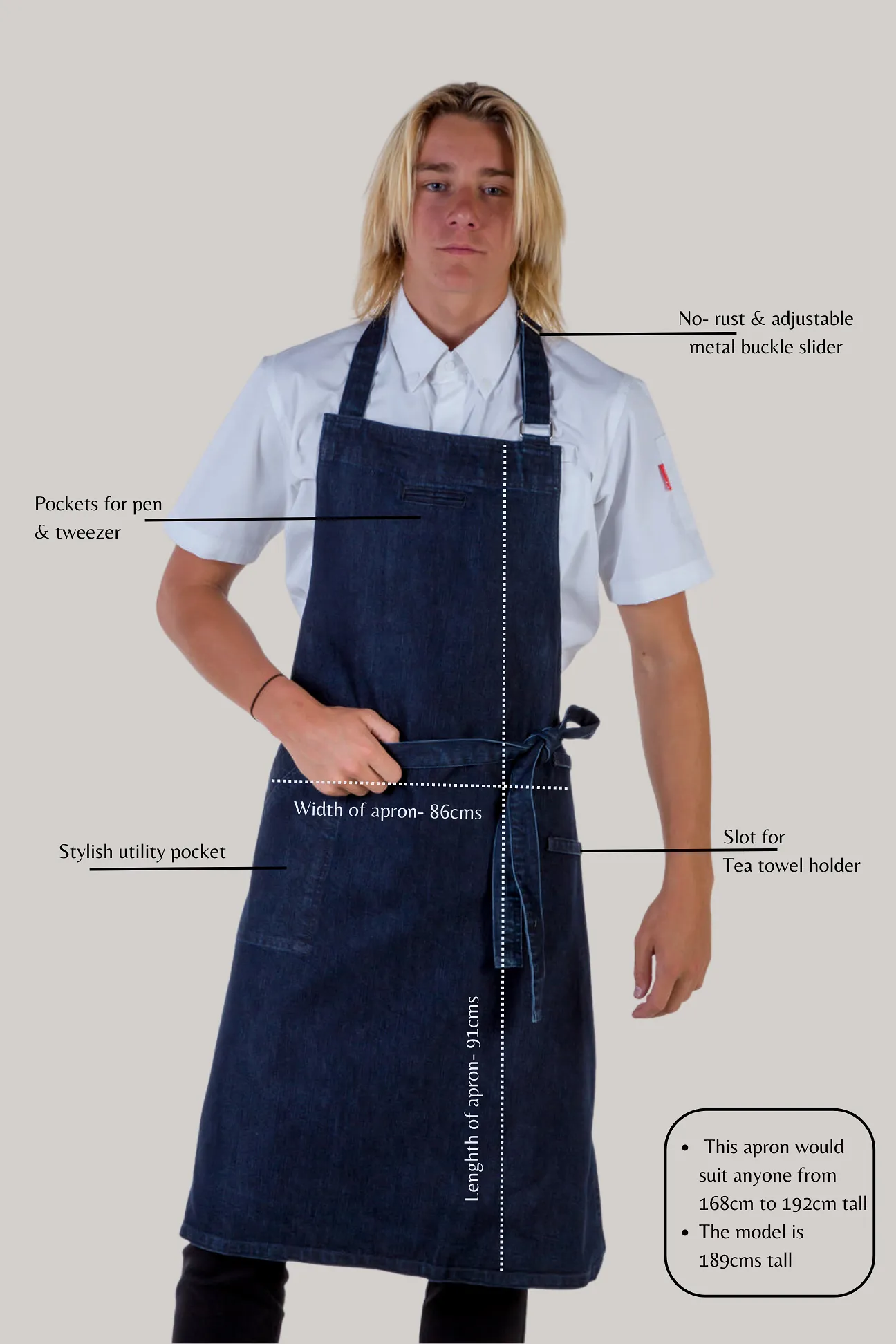 Niche Denim Chef Apron Dark Indigo one size