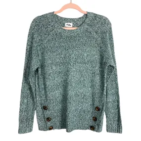 No Brand Green Front Button Hem Sweater- Size S