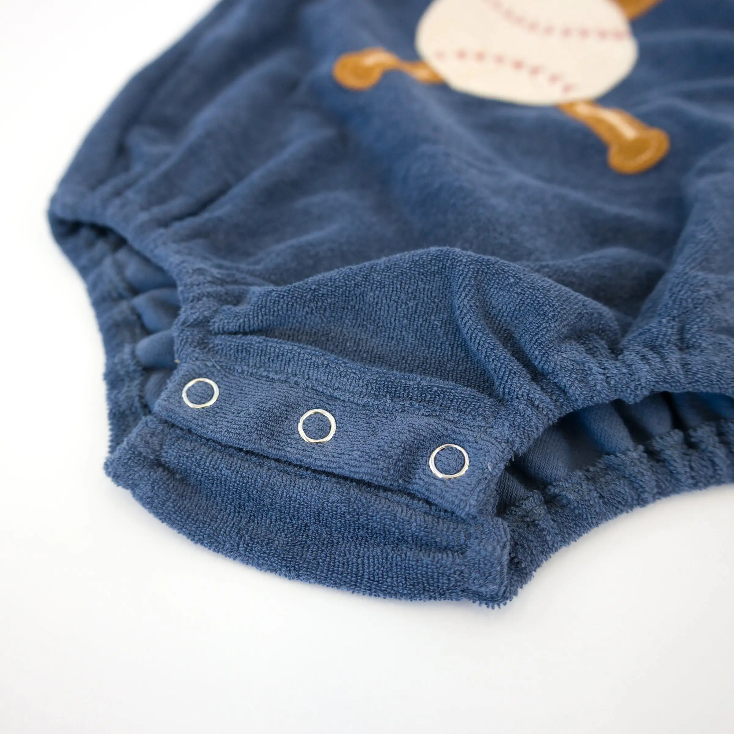 oh baby! Cotton Terry Bubble - Vintage Baseball Applique - Denim