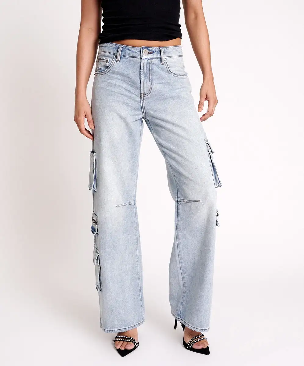 One Teaspoon - Dream Cargo Jackson Wide Leg Jeans - Dream