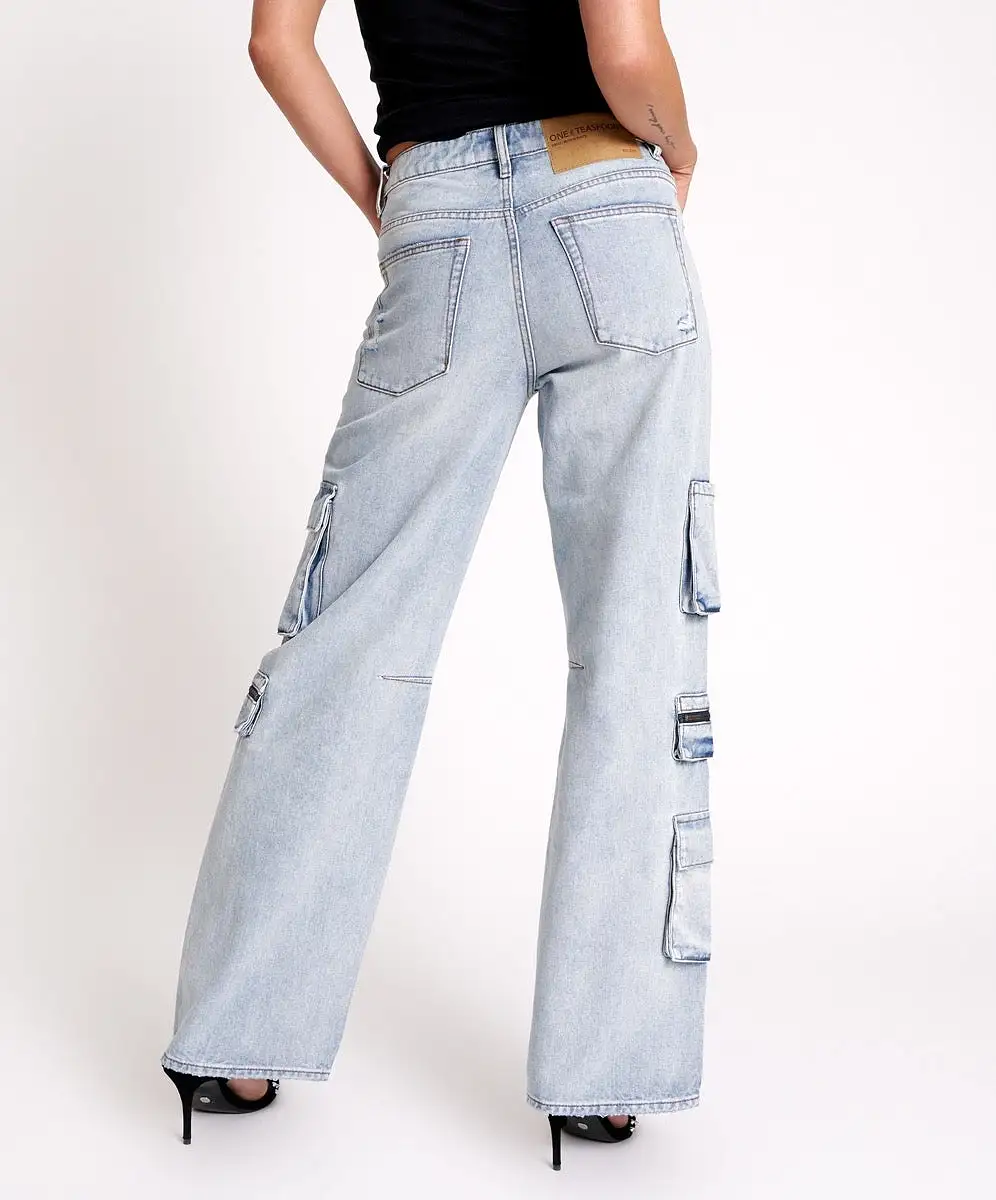 One Teaspoon - Dream Cargo Jackson Wide Leg Jeans - Dream