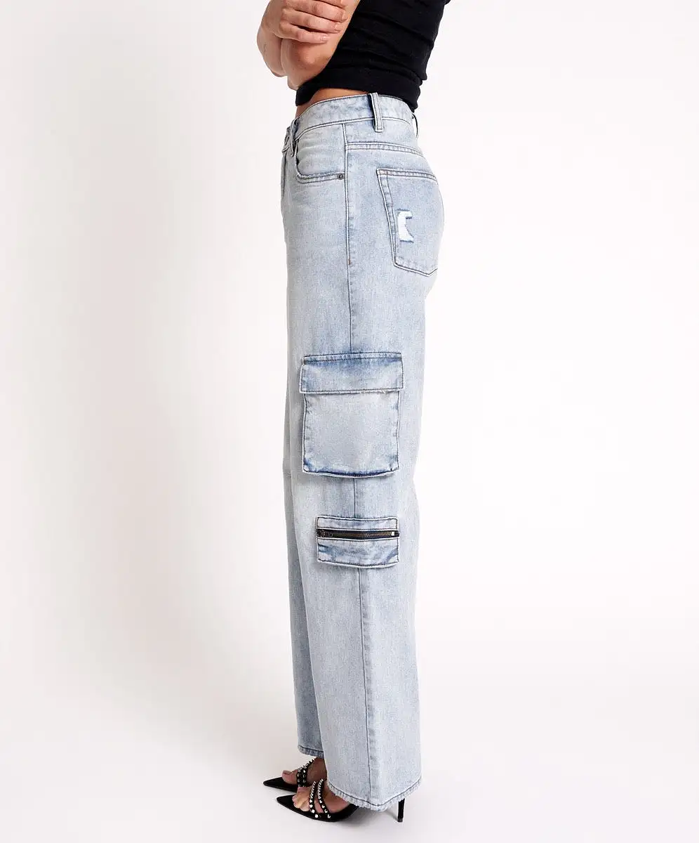 One Teaspoon - Dream Cargo Jackson Wide Leg Jeans - Dream