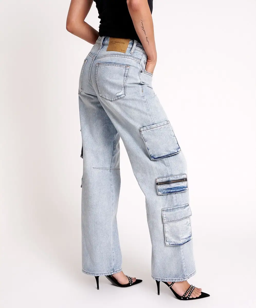 One Teaspoon - Dream Cargo Jackson Wide Leg Jeans - Dream